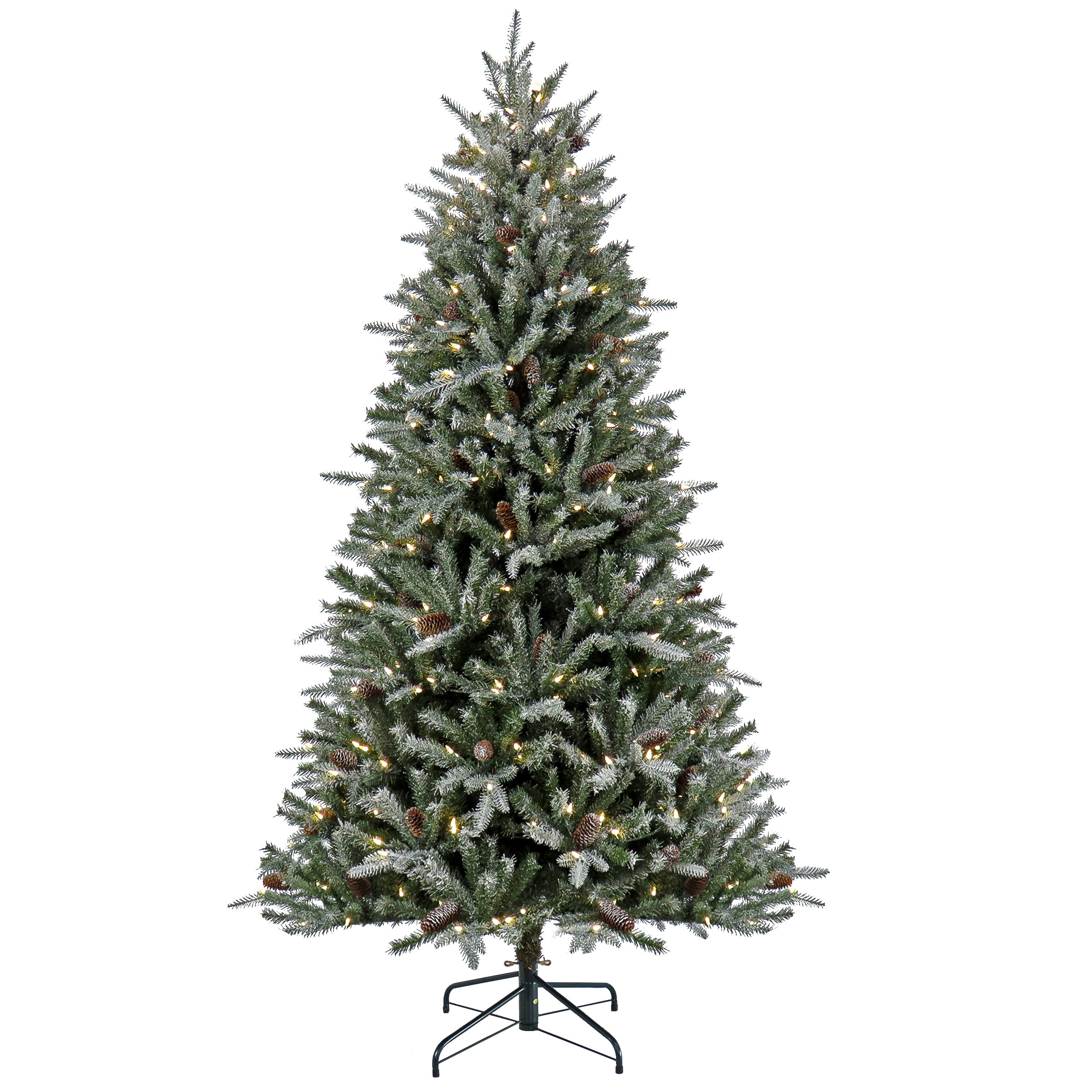7 ft. Pre-Lit Snowy Olallie Pine Tree with LED Lights, Plug-In